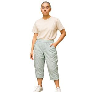 Christopher & Banks Capris Casual Cropped Pants Light Blue with Pockets SZ 8